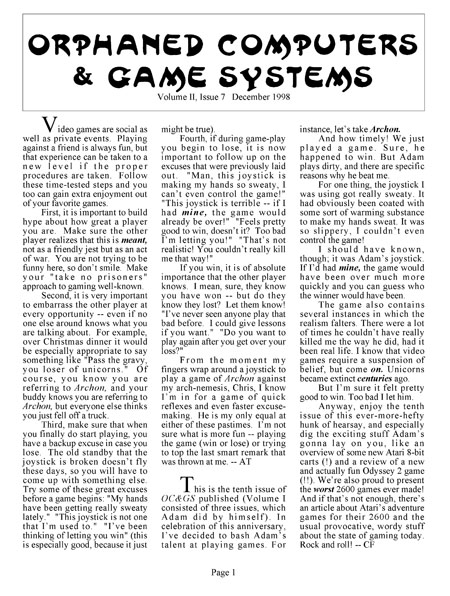 Orphaned Computers & Game System, Volume II, Issue #6 (October 1998)